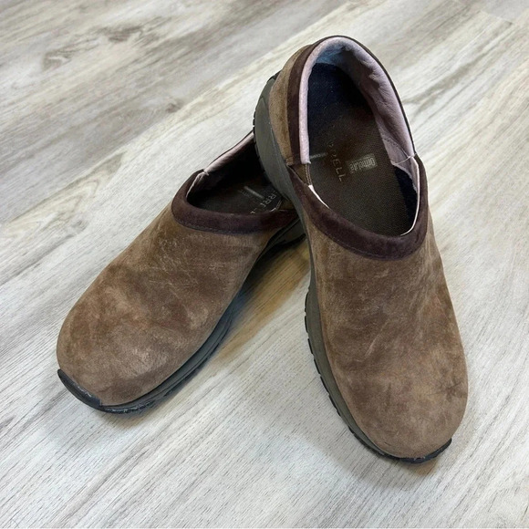 Merrell Encore Slip-on Clog Mule Hikers Adam’s Dark Earth Suede / Women’s Size 8 - Picture 1 of 10